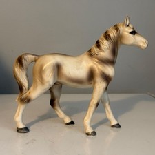 Vintage White/Brown Arabian Porcelain Horse  Japan  7” X 6.5” picture
