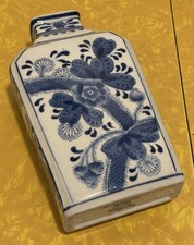 Vintage China Blue Fine Porcelain Seymour Mann Flow Blue Lotus Vase 