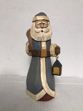 HAND CARVED WOODEN SANTA FIGURE 1994 SIGNED R.J. ZEIT picture