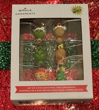 2026 6ct Hallmark Dr. Seuss The Grinch Christmas Tree Ornament Set picture