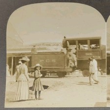 Private Stereoview Photo 1911 Haiti Port Au Prince Railroad Locomotive Train #87 picture