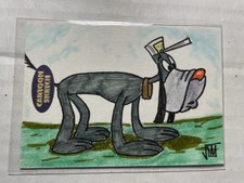 CARTOON SKETCH Breygent 2010 Artist sketch card  MEATHEAD The Dimwitted Dog 1/1 picture
