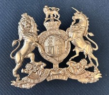 Genuine Royal Artillery Engineers King’s Crown Brass Pouch Badge Insignia Ubique picture