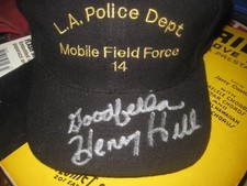 HENRY HILL ORIGINAL GOODFELLA MOB LA POLICE DEPT BASEBALL CAP AUTOGRAPH picture