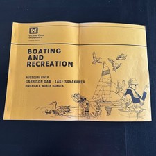 Vintage 1984 Lake Sakakawea North Dakota Boating Guide US Army Corps Maps picture