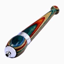 Original Wooden Rainbow Zeppelin Smokeless Tobacco Pipe 4 Inch Screen Included picture