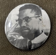 Vintage Malcolm X Button   Pin Back picture