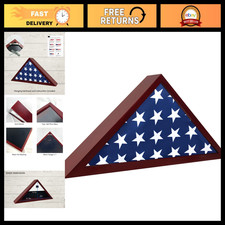 Solid Wood Military Flag Display Case for 5'x9.5' Burial Flag - Shadow Box, Plex picture