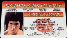 BRUCE LEE DRIVER LICENSE✨🏆🥋🥇🐉 🏆💪🏼✨KARATE✨HOLLYWOOD✨LIMITED EDITION✨❤️✨💫 picture