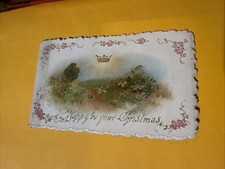 Victorian Christmas Card Merry Be Your Christmas With Crown picture