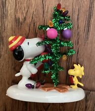 Peanuts Dept Snoopy Ceramic Christmas Ornament Snoopy Singing Carols picture