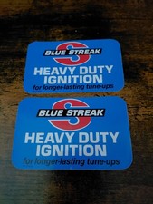 Lot Of 2 HTF Vintage Blue Streak   Stickers Hotrod Automotive Muscle Car picture