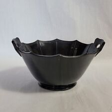 Vintage Black Amethyst Glass Pointed Edge Handled Dish picture