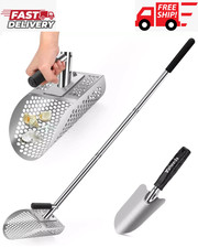 Long Handle Sand Scoop with Shovel for Metal Detecting, Detector silver picture