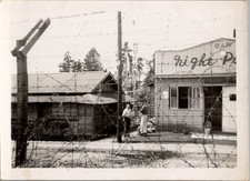 Postwar East Asia GI Bar Street Scene Photo 1950s Barbed Wire Japan Korea picture