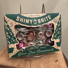 Vintage Shiny Brite Miniature Glass Ornament Box With Japan Ornaments READ MORE picture