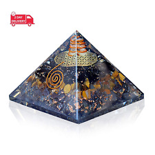 Triple Protection Orgone Pyramid with Black Tourmaline, Tiger Eye and Hematite C picture