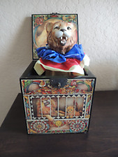 1986 Vintage Enesco Faith Wick Musical Jack in the Box Monarch the Midway Lion  picture