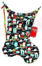 GIANT CHRISTMAS STOCKING ADORABLE CHRISTMAS OWLS  PRINT, NEW USA picture