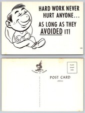 Funny Anti-Work Cartoon Postcard Vintage Humor Clown-O-Gram Sebring FL picture