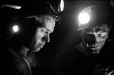 Miners working an undergound shaft coal mining community of Horden- Old Photo picture