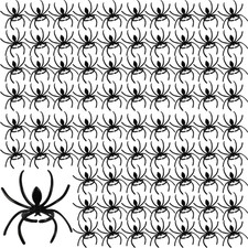 124PCS Spider Rings Halloween Rings Plastic Spider Cupcake Topper Bulk Costume A picture