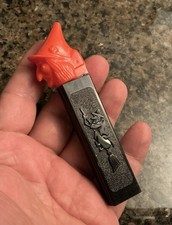 RARE Vtg 1957 Pez Dispenser Witch Orange & Black No Feet Made Austria Halloween picture