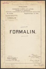 Chemische Fabrik auf Actien Formalin Trademark Germicides 1893 Berlin Germany picture
