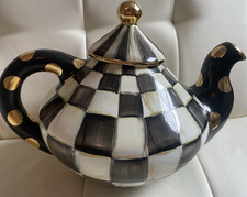 Mackenzie Childs Courtly Check Ceramic Teapot - Truly Stunning picture