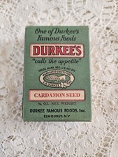 Antique Green Durkee's Unopened Cardamon Seed Cardboard Box Spice Rare Pre 1910 picture