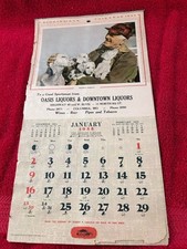 1955 Columbia MO Sportsman Calendar Oasis Downtown Liquors Hunting Fishing Dogs picture