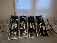 Vintage Oriental Wall Art 4 Lot Approximately 39×10 160$/BO picture