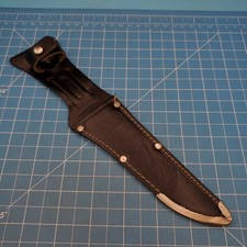 Vintage Edge Mark Leather Knife Sheath Belt Pouch Black Germany 9.75x5 picture
