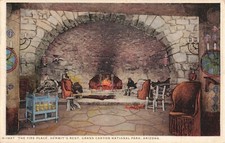Postcard Fred Harvey Fire Place Baby Cribb Grand Canyon Arizona R322 picture