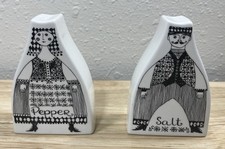 Vintage Scandinavian Salt & Pepper Shakers - Figgjo - Norway - Black White - Set picture