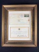 1955 DWIGHT D. EISENHOWER AUTOPEN SIGNATURED LETTER REGARDING HIS HEART ATTACK picture