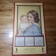  1938 VAUGHN MARLEY'S  RAMSEUR NC  Poll Parrot Shoes Advertising Calendar picture