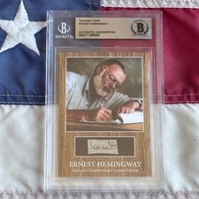 Ernest Hemingway Handwritten Word Cut from a Autograph Letter Signed Beckett BAS picture