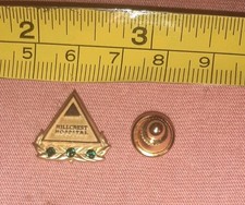 Vintage Hillcrest Hospital Gold Tone Employee Service Award Lapel Pin Tie Tack picture