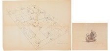 Disney 1953 Disneyland Snow White Ride-Thru Marvin Davis Bushman Blueprint 5-Set picture