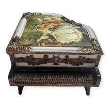 VTG Laurel Brass Ornate Grand Piano Music Box Fragonard Tapestry Japan  Baroque picture