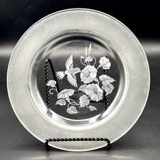 Vintage Avon Blown Glass Crystal Etched & Frosted Hummingbird 8