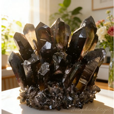 400g Natural Smoky Quartz Crystal Cluster Healing Reiki Stone Statement Piece picture