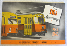 1944 Co-Operative Transit Co. 10th Anniversary Booklet Wheeling, WV Trolley Bus picture