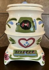 POT BELLY STOVE COOKIE JAR CLEMINSONS HAND PAINTED picture