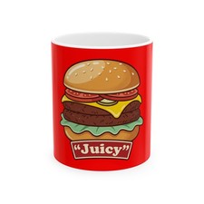 Juicy Cheeseburger Ceramic Mug | Foodie Coffee Tea Cup picture