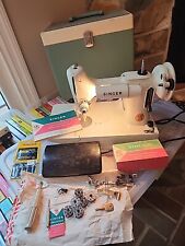 Vtg 1964 Singer Featherweight 221-K White Sewing Machine With Case, NICE picture