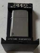 Vintage Zippo Lighter 1990s Brushed Chrome w/ Box USA. NEW Never Used. picture