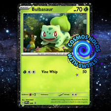 Bulbasaur 046 Cosmos Holo w/ SWIRL🌀Black Star Promo Pokemon Card (HD Holobleed) picture