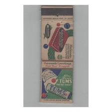 1920s-1930s Universal Match Matchbook Cover Tums For The Tummy picture